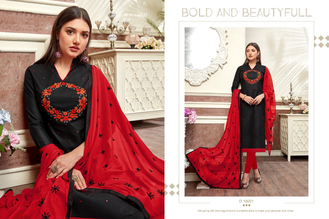 Kesari By Raghav Royal 18001 Ro 18012 Series Beautiful Fancy Colorful Stylish Wedding Wear Collection Party Wear & Occasional Wear Soft Cotton Slub Embroidery Dresses At Wholesale Price