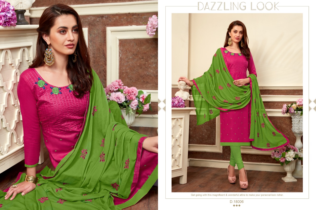 Kesari By Raghav Royal 18001 Ro 18012 Series Beautiful Fancy Colorful Stylish Wedding Wear Collection Party Wear & Occasional Wear Soft Cotton Slub Embroidery Dresses At Wholesale Price