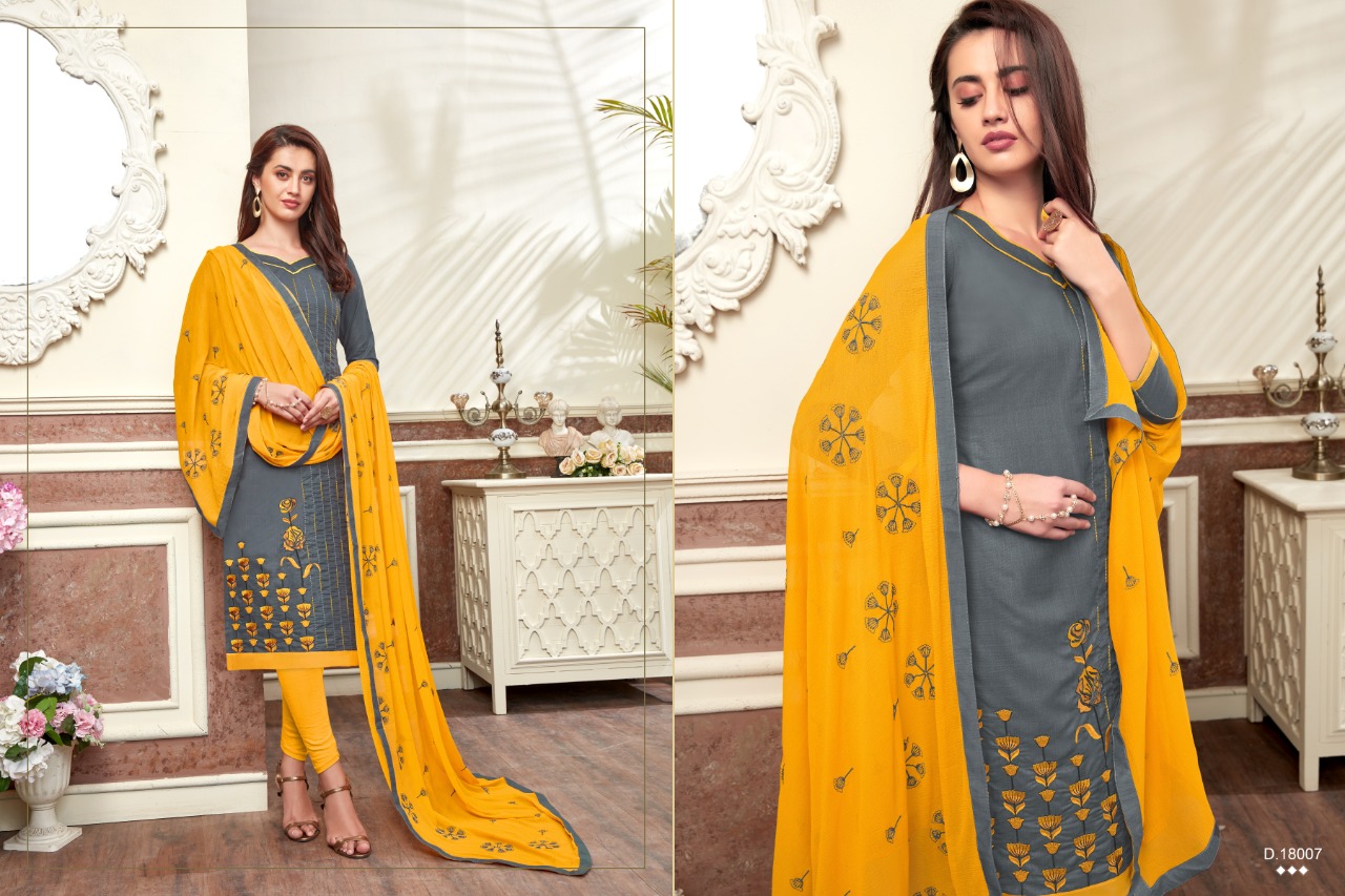 Kesari By Raghav Royal 18001 Ro 18012 Series Beautiful Fancy Colorful Stylish Wedding Wear Collection Party Wear & Occasional Wear Soft Cotton Slub Embroidery Dresses At Wholesale Price