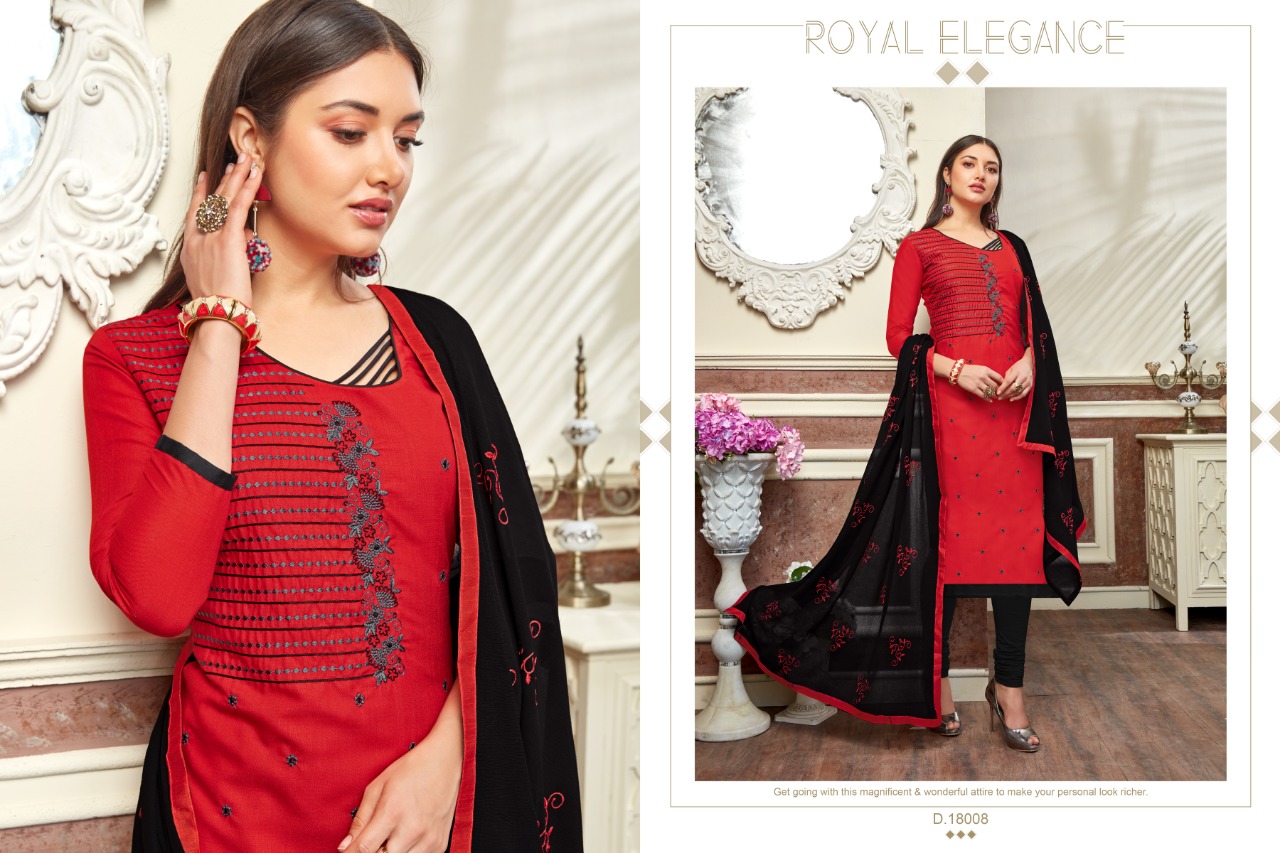 Kesari By Raghav Royal 18001 Ro 18012 Series Beautiful Fancy Colorful Stylish Wedding Wear Collection Party Wear & Occasional Wear Soft Cotton Slub Embroidery Dresses At Wholesale Price