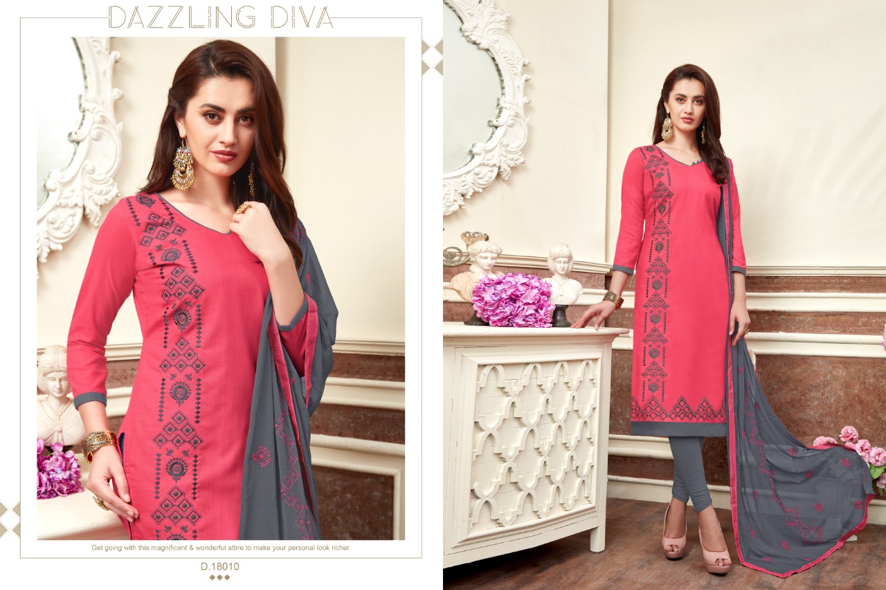 Kesari By Raghav Royal 18001 Ro 18012 Series Beautiful Fancy Colorful Stylish Wedding Wear Collection Party Wear & Occasional Wear Soft Cotton Slub Embroidery Dresses At Wholesale Price