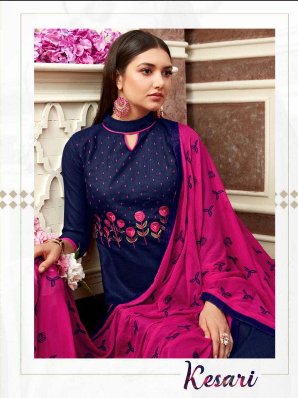 Kesari By Raghav Royal 18001 Ro 18012 Series Beautiful Fancy Colorful Stylish Wedding Wear Collection Party Wear & Occasional Wear Soft Cotton Slub Embroidery Dresses At Wholesale Price