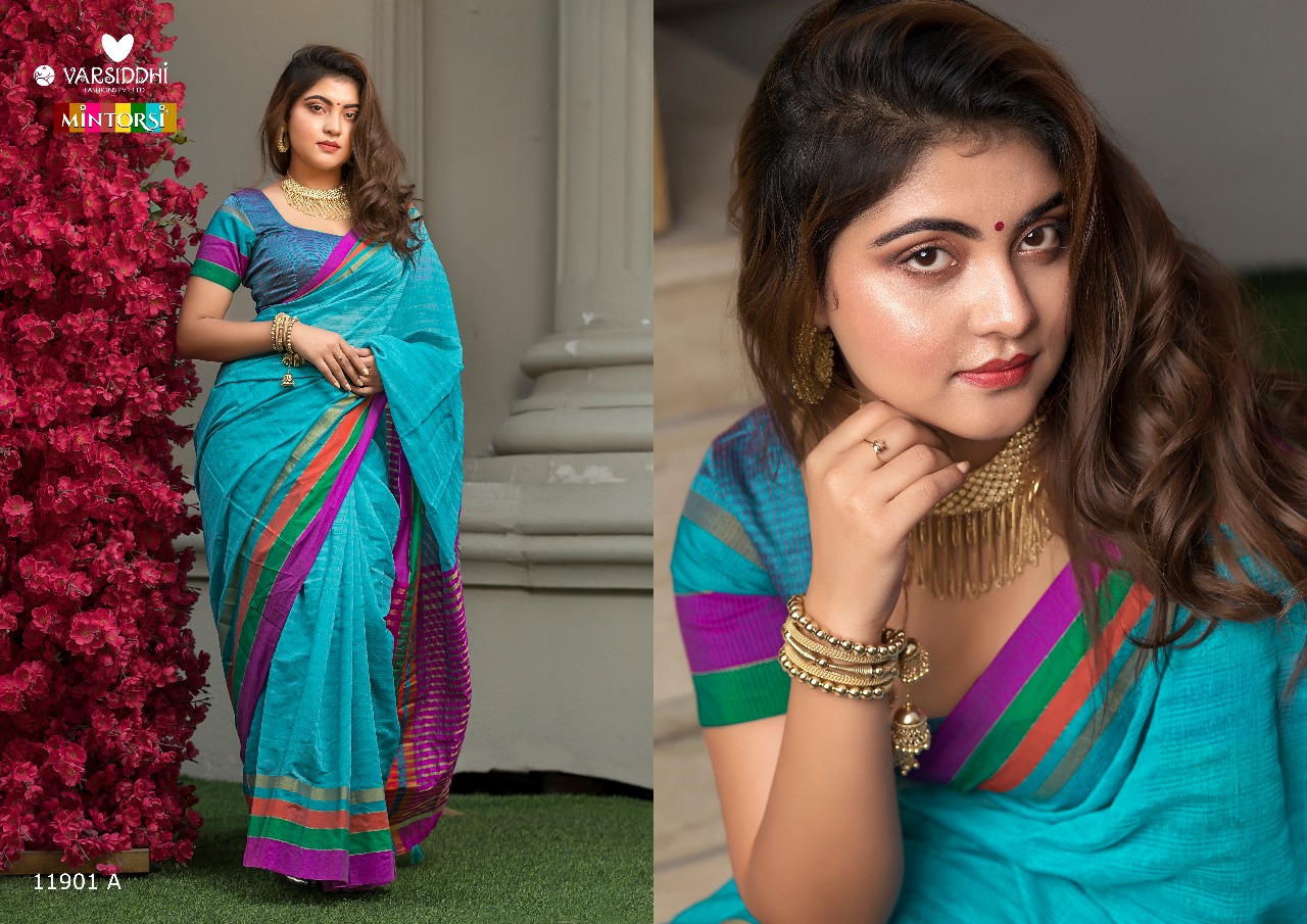 Keshar Cotton By Varsiddhi 11901-a To 11906-b Series Designer Indian Traditional Wear Beautiful Stylish Fancy Colorful Party Wear & Occasional Wear Cotton Silk Sarees At Wholesale Price