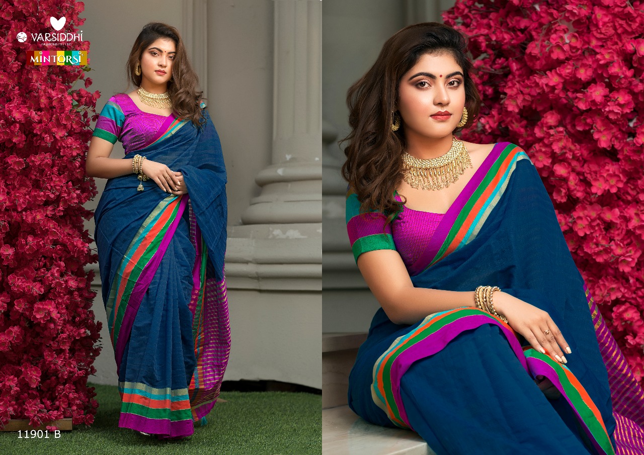 Keshar Cotton By Varsiddhi 11901-a To 11906-b Series Designer Indian Traditional Wear Beautiful Stylish Fancy Colorful Party Wear & Occasional Wear Cotton Silk Sarees At Wholesale Price