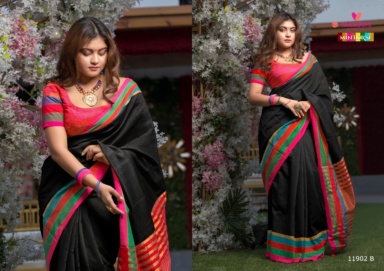 Keshar Cotton By Varsiddhi 11901-a To 11906-b Series Designer Indian Traditional Wear Beautiful Stylish Fancy Colorful Party Wear & Occasional Wear Cotton Silk Sarees At Wholesale Price
