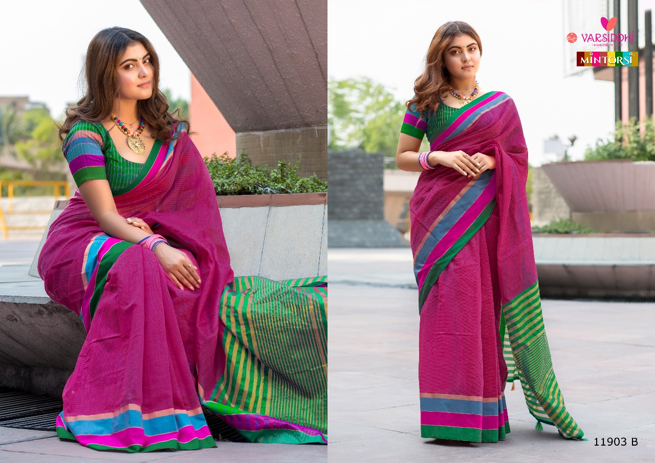 Keshar Cotton By Varsiddhi 11901-a To 11906-b Series Designer Indian Traditional Wear Beautiful Stylish Fancy Colorful Party Wear & Occasional Wear Cotton Silk Sarees At Wholesale Price