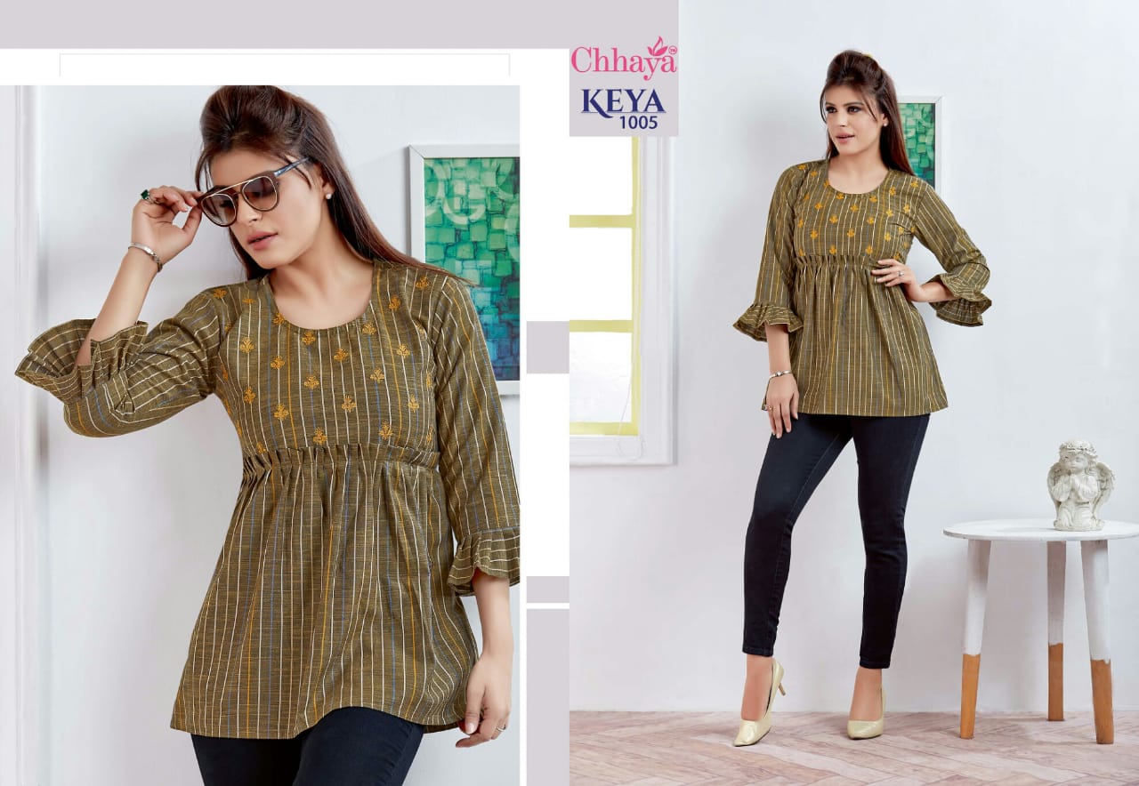 Keya By Chhaya Wear Collection Beautiful Stylish Fancy Colorful Party Wear & Occasional Wear Cotton Kurtis At Wholesale Price