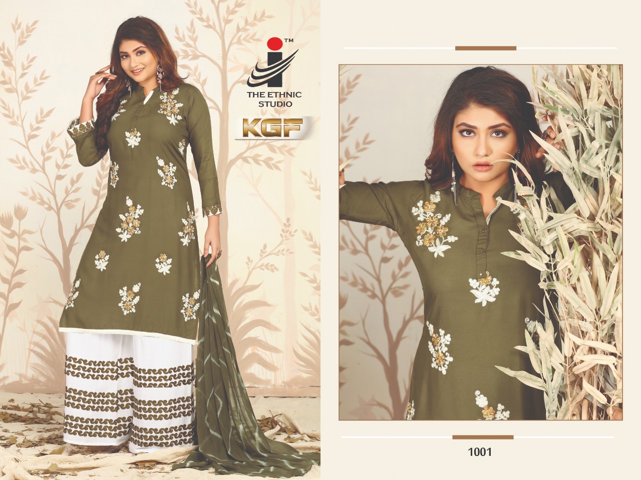 Kgf By The Ethnic Studio 1001 To 1008 Series Beautiful Colorful Stylish Fancy Casual Wear & Ethnic Wear & Ready To Wear Rayon Plain Top With Embroidery  Kurtis At Wholesale Price
