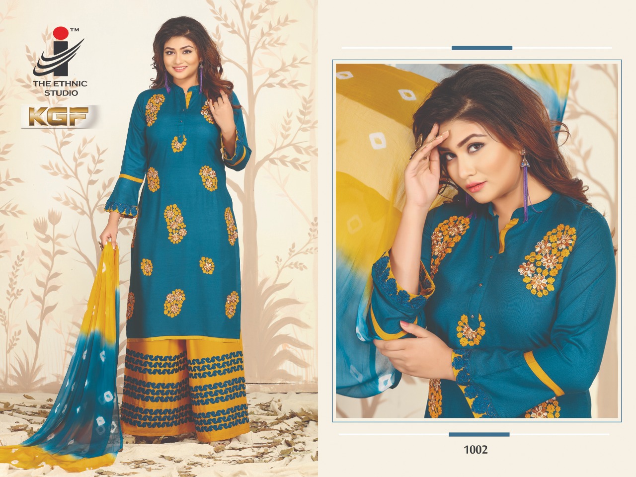 Kgf By The Ethnic Studio 1001 To 1008 Series Beautiful Colorful Stylish Fancy Casual Wear & Ethnic Wear & Ready To Wear Rayon Plain Top With Embroidery Kurtis At Wholesale Price