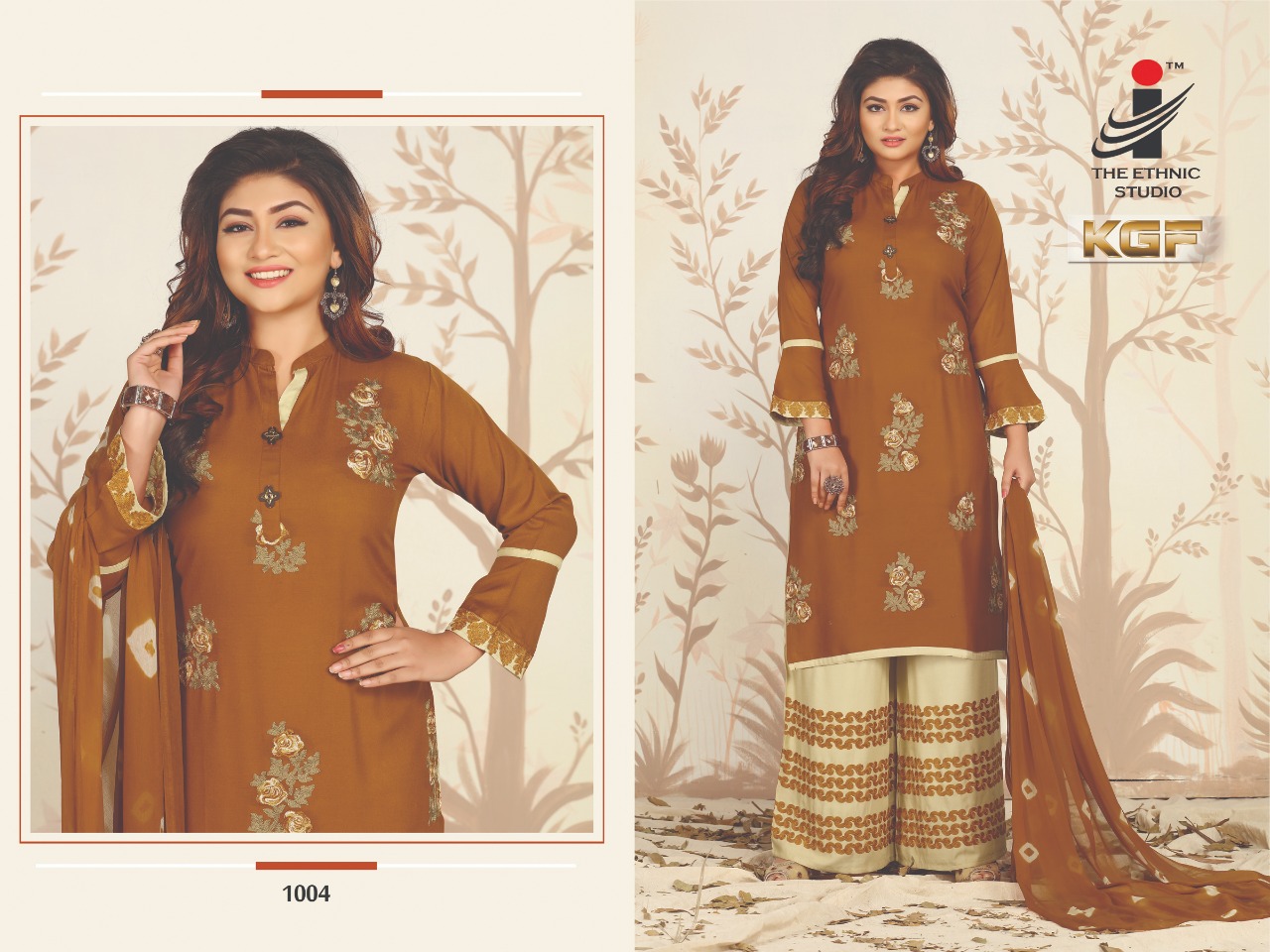 Kgf By The Ethnic Studio 1001 To 1008 Series Beautiful Colorful Stylish Fancy Casual Wear & Ethnic Wear & Ready To Wear Rayon Plain Top With Embroidery Kurtis At Wholesale Price