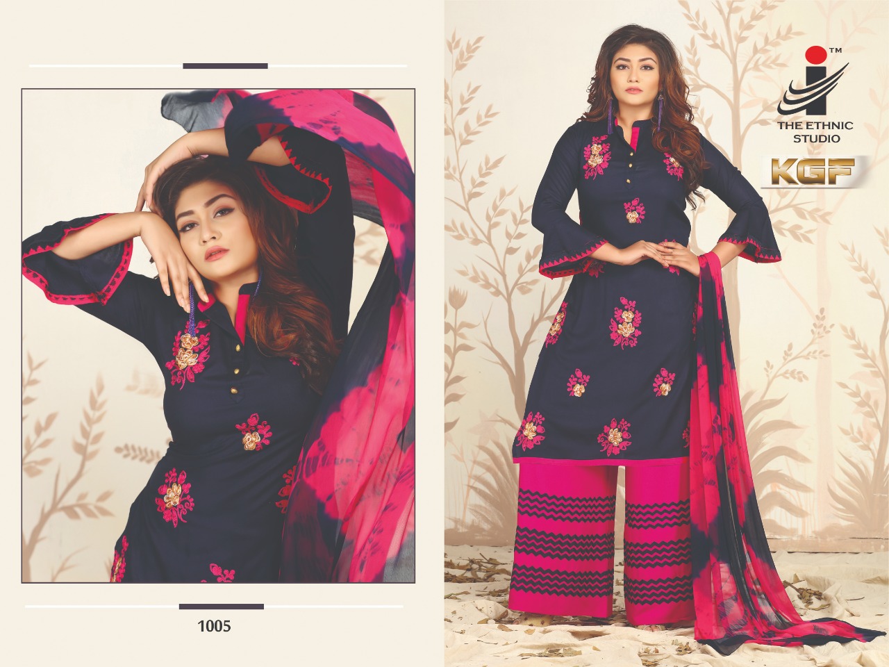 Kgf By The Ethnic Studio 1001 To 1008 Series Beautiful Colorful Stylish Fancy Casual Wear & Ethnic Wear & Ready To Wear Rayon Plain Top With Embroidery Kurtis At Wholesale Price