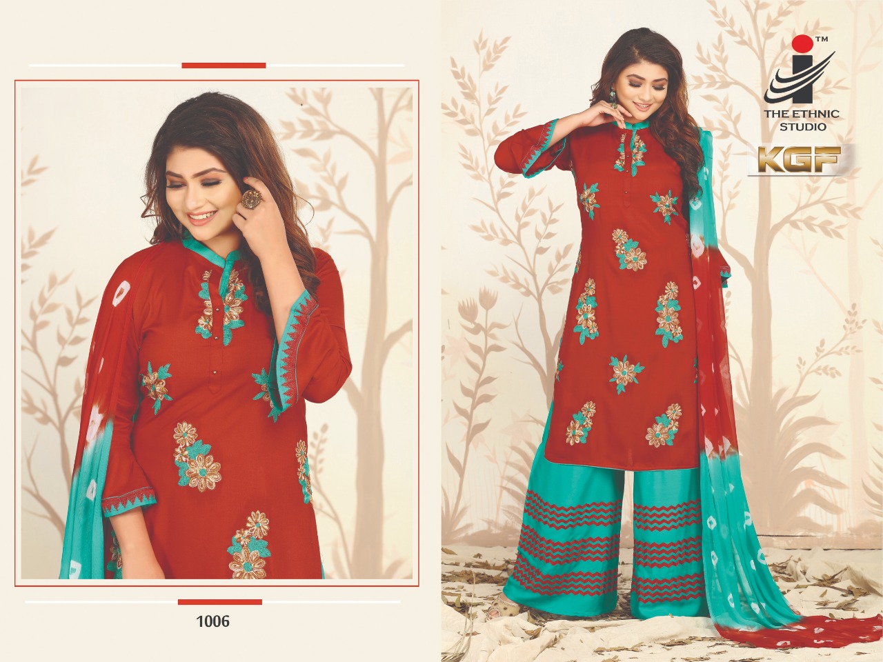 Kgf By The Ethnic Studio 1001 To 1008 Series Beautiful Colorful Stylish Fancy Casual Wear & Ethnic Wear & Ready To Wear Rayon Plain Top With Embroidery Kurtis At Wholesale Price