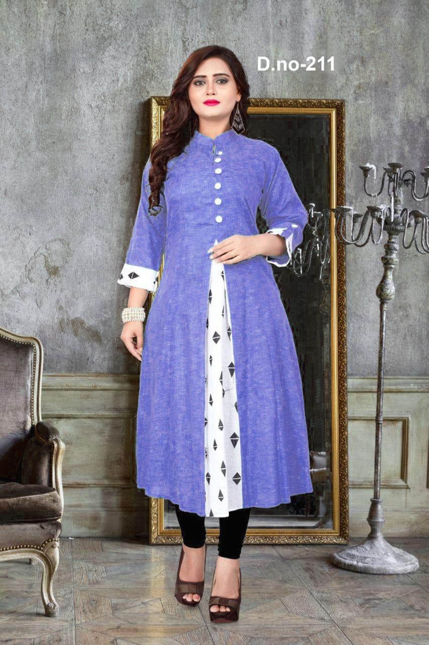 Khadi Cotton By Kaamiri 211 To 216 Series Designer Wear Collection Beautiful Stylish Fancy Colorful Party Wear & Occasional Wear Khadi Cotton Kurtis At Wholesale Price