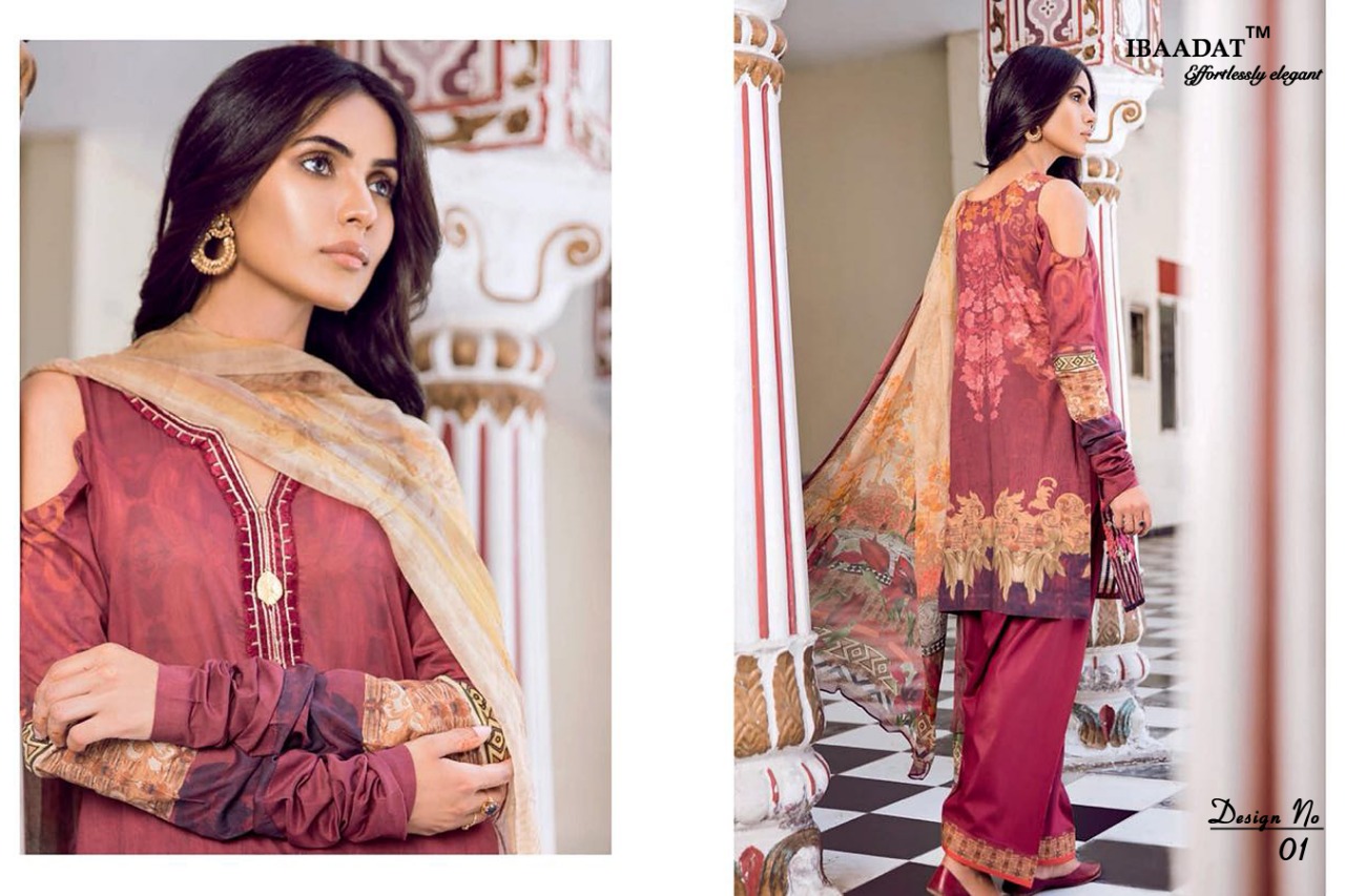 Khas Vol-2 By Ibaadat 01 To 07 Series Pakistani Suits Beautiful Stylish Fancy Colorful Designer Party Wear & Ethnic Wear Pure Lawn Digital Print Dresses At Wholesale Price