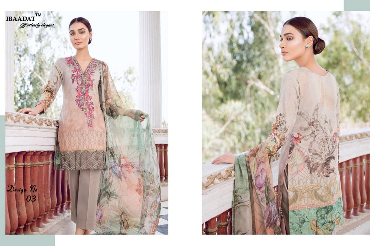 Khas Vol-2 By Ibaadat 01 To 07 Series Pakistani Suits Beautiful Stylish Fancy Colorful Designer Party Wear & Ethnic Wear Pure Lawn Digital Print Dresses At Wholesale Price