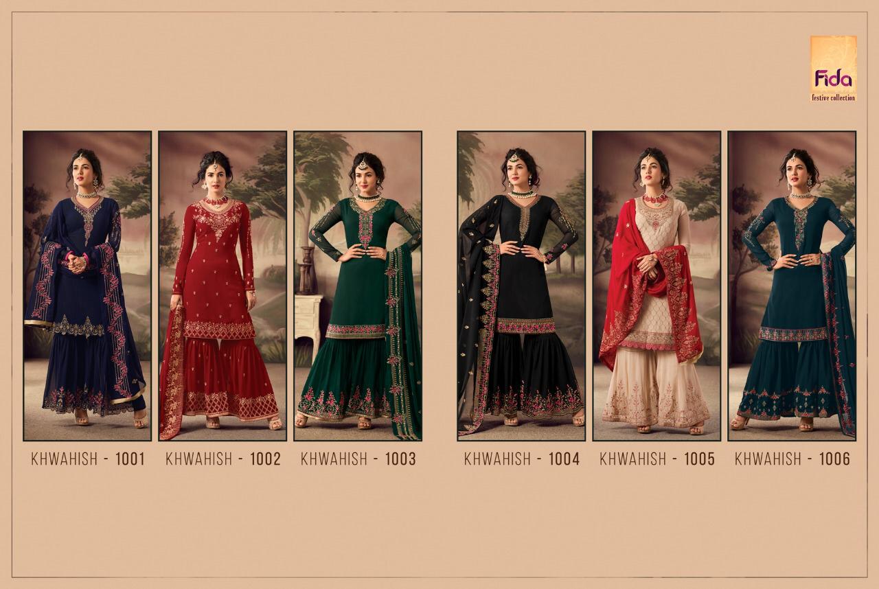 Khwahish By Fida 1001 To 1006 Series Designer Wedding Collection Suits Colorful Fancy Beautiful Stylish Party Wear & Occasional Wear Georgette Embroidered Dresses At Wholesale Price