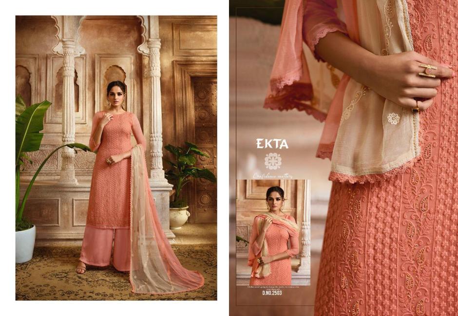 Khwaish Vol-25 By Ekta Fashion 2501 To 2508 Series Beautiful Winter Collection Suits Stylish Fancy Colorful Casual Wear & Ethnic Wear Bemberg Chiffon Dresses At Wholesale Price