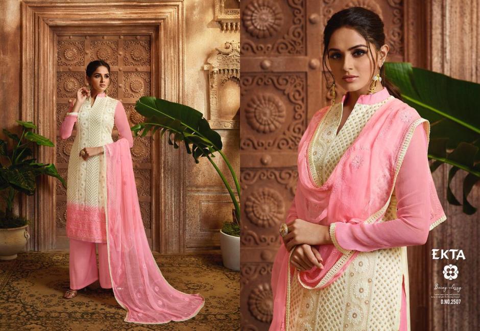 Khwaish Vol-25 By Ekta Fashion 2501 To 2508 Series Beautiful Winter Collection Suits Stylish Fancy Colorful Casual Wear & Ethnic Wear Bemberg Chiffon Dresses At Wholesale Price