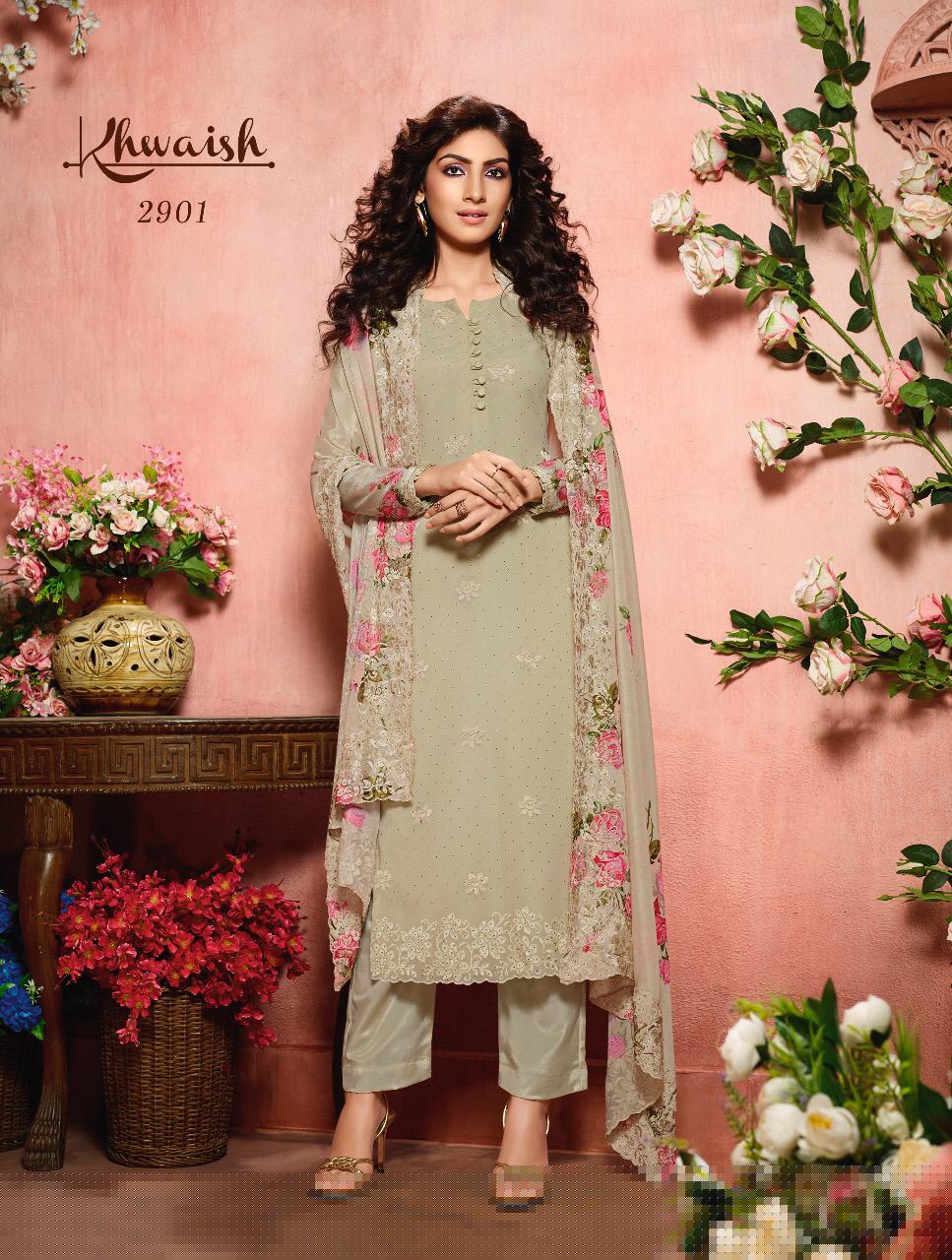 Khwaish Vol-29 By Ekta 2901 To 2907 Series Beautiful Suits Colorful Stylish Fancy Casual Wear & Ethnic Wear Georgette Embroidery Dresses At Wholesale Price