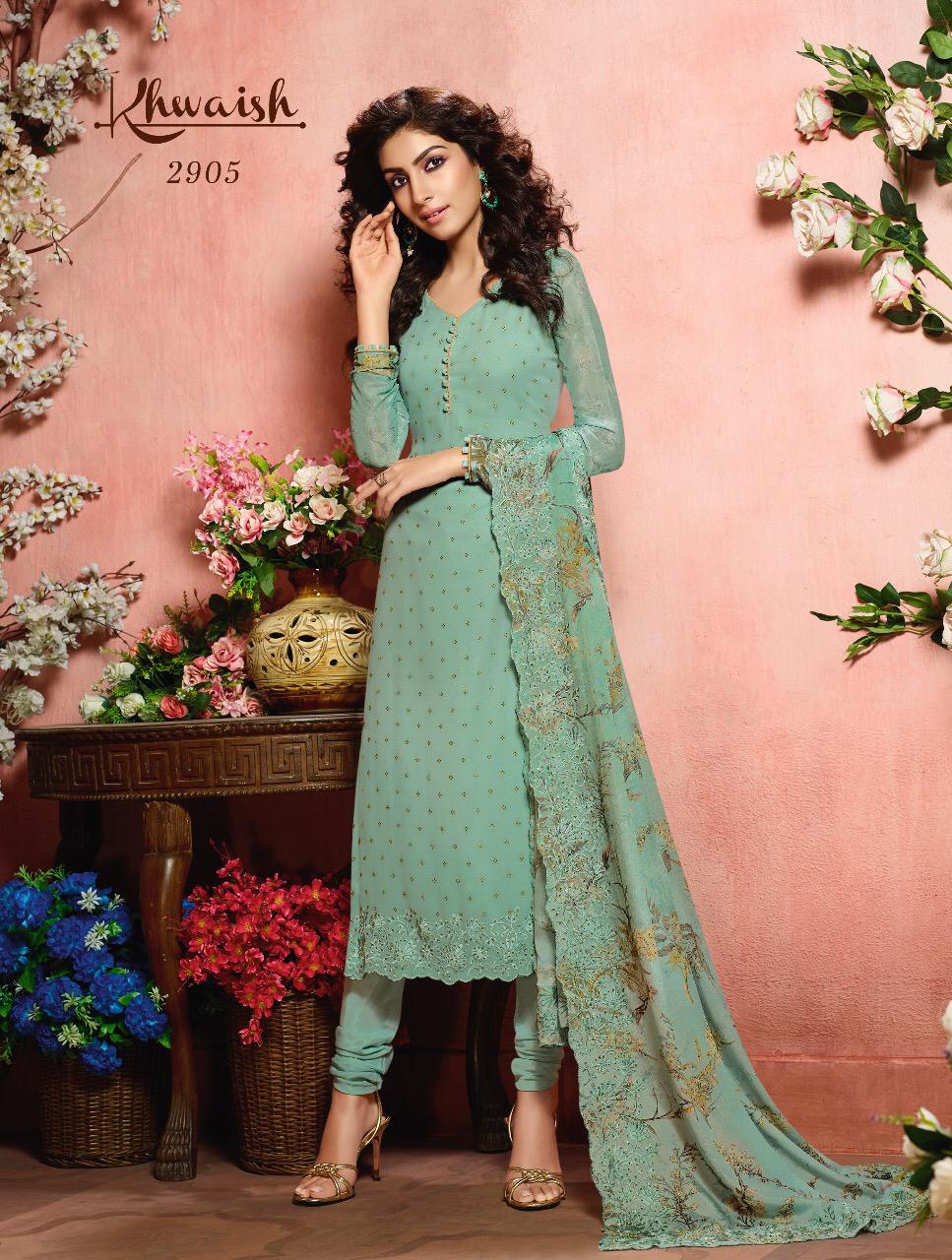 Khwaish Vol-29 By Ekta 2901 To 2907 Series Beautiful Suits Colorful Stylish Fancy Casual Wear & Ethnic Wear Georgette Embroidery Dresses At Wholesale Price