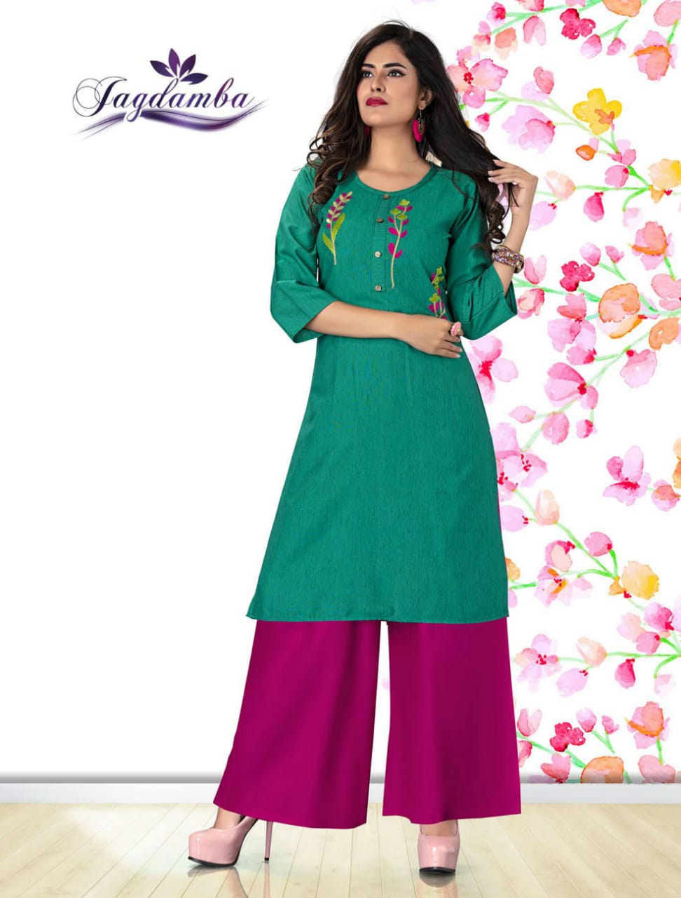 Khwaish By Jagdamba Beautiful Stylish Fancy Colorful Party Wear & Ethnic Wear & Ready To Wear Rayon Embroidery Kurtis At Wholesale Price