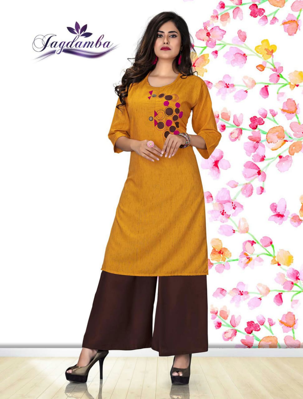 Khwaish By Jagdamba Beautiful Stylish Fancy Colorful Party Wear & Ethnic Wear & Ready To Wear Rayon Embroidery Kurtis At Wholesale Price