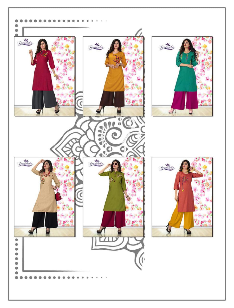 Khwaish By Jagdamba Beautiful Stylish Fancy Colorful Party Wear & Ethnic Wear & Ready To Wear Rayon Embroidery Kurtis At Wholesale Price
