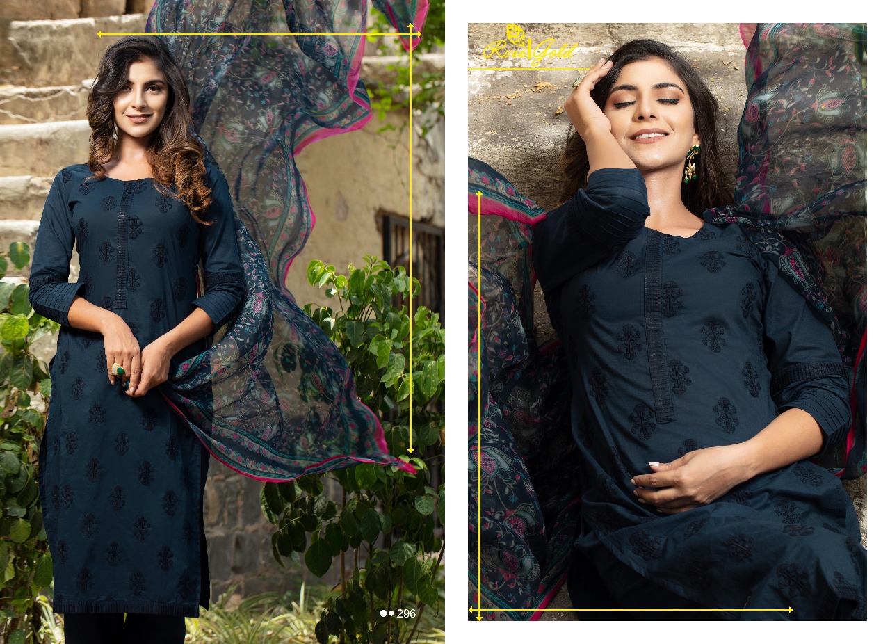 Khwaish By Rvee Gold 294 To 303 Series Designer Suits Beautiful Stylish Fancy Colorful Casual Wear & Ethnic Wear Cotton Lawn Embroidered Dresses At Wholesale Price