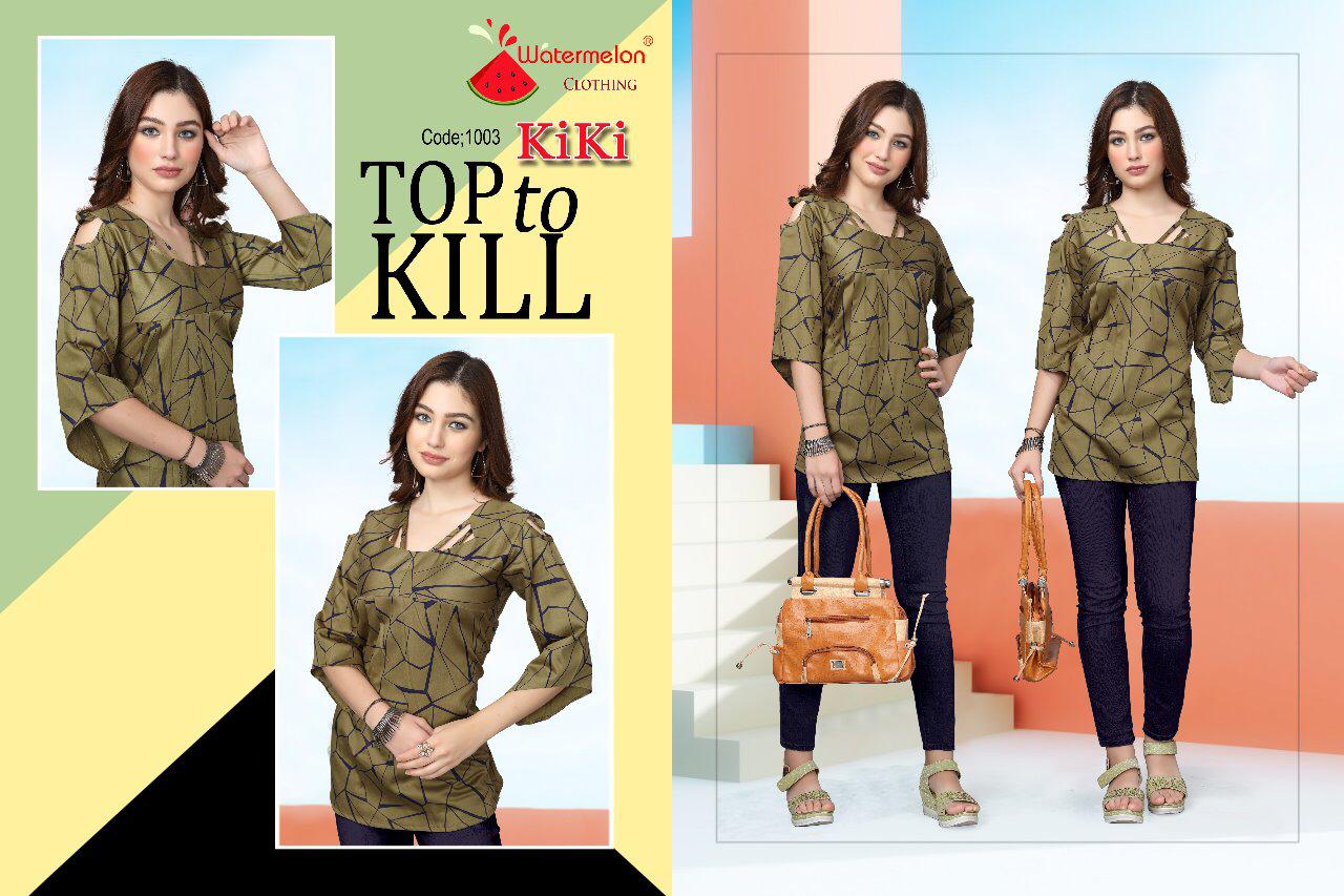 Kiki By Watermelon 1001 To 1012 Series Beautiful Colorful Stylish Fancy Casual Wear & Ethnic Wear & Ready To Wear Cotton Kurtis At Wholesale Price
