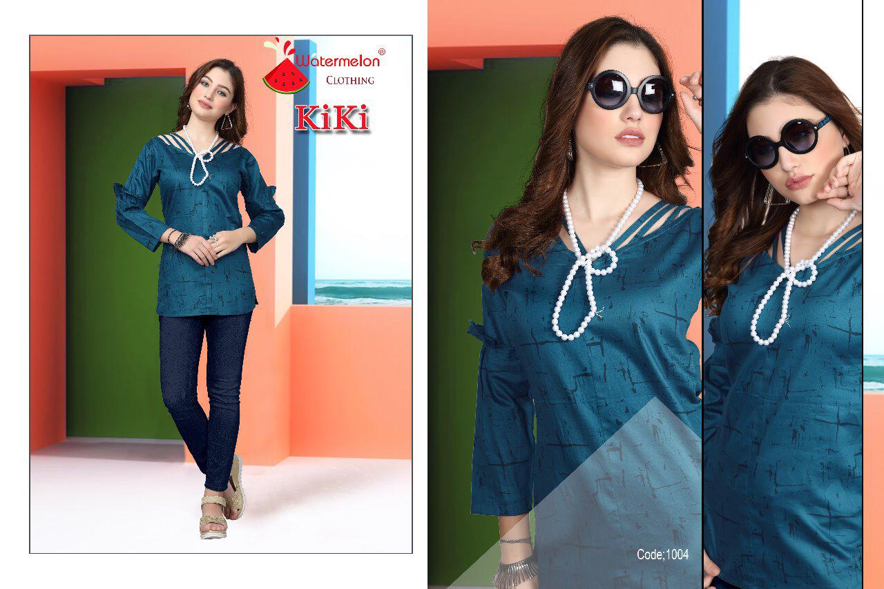 Kiki By Watermelon 1001 To 1012 Series Beautiful Colorful Stylish Fancy Casual Wear & Ethnic Wear & Ready To Wear Cotton Kurtis At Wholesale Price