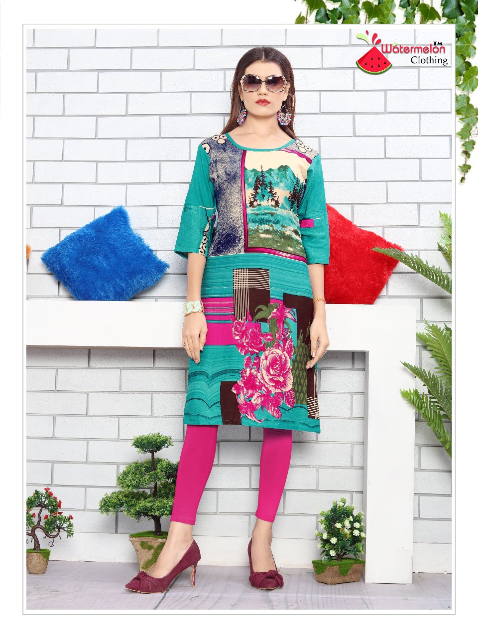 Kiss Miss Vol-4 By Watermelon 1001 To 1010 Series Stylish Colorful Fancy Beautiful Casual Wear & Ethnic Wear Heavy Rayon Printed Kurtis At Wholesale Price