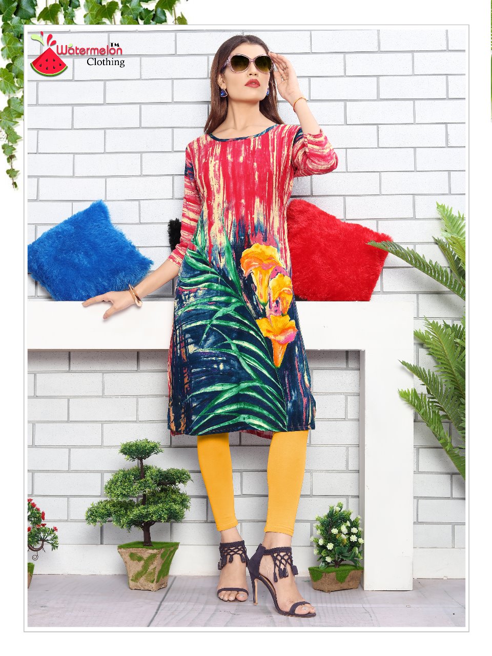 Kiss Miss Vol-4 By Watermelon 1001 To 1010 Series Stylish Colorful Fancy Beautiful Casual Wear & Ethnic Wear Heavy Rayon Printed Kurtis At Wholesale Price