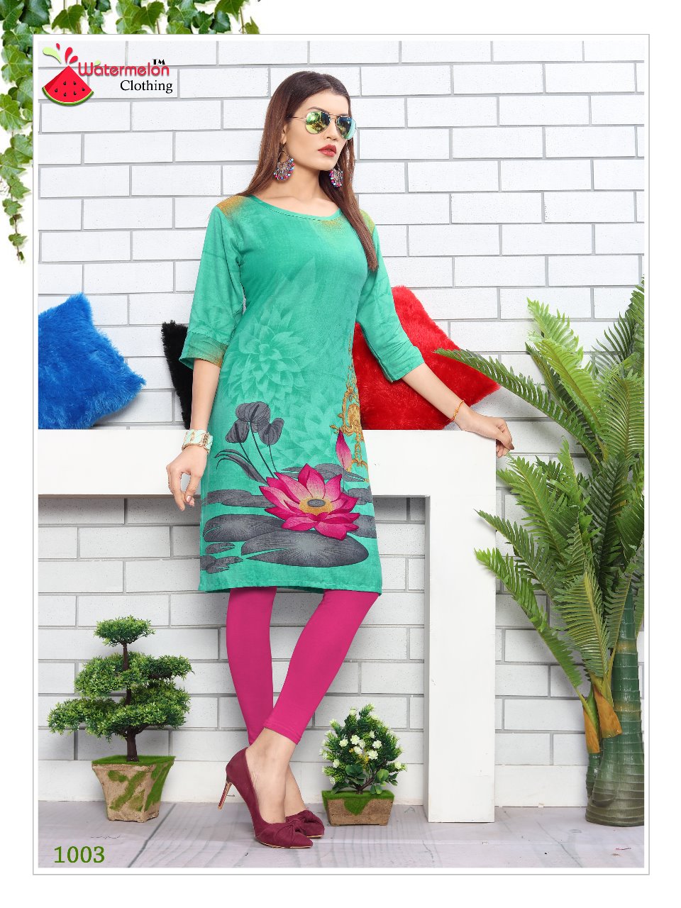 Kiss Miss Vol-4 By Watermelon 1001 To 1010 Series Stylish Colorful Fancy Beautiful Casual Wear & Ethnic Wear Heavy Rayon Printed Kurtis At Wholesale Price