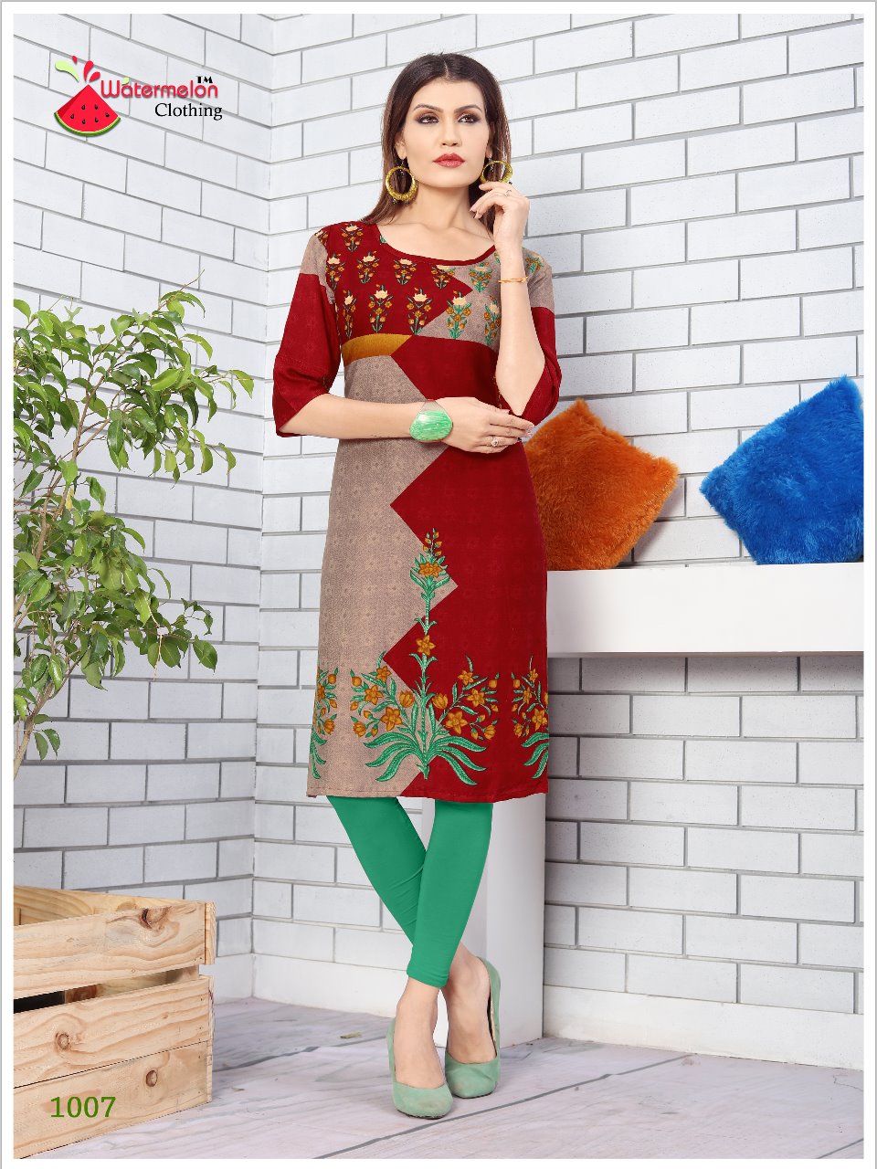 Kiss Miss Vol-4 By Watermelon 1001 To 1010 Series Stylish Colorful Fancy Beautiful Casual Wear & Ethnic Wear Heavy Rayon Printed Kurtis At Wholesale Price