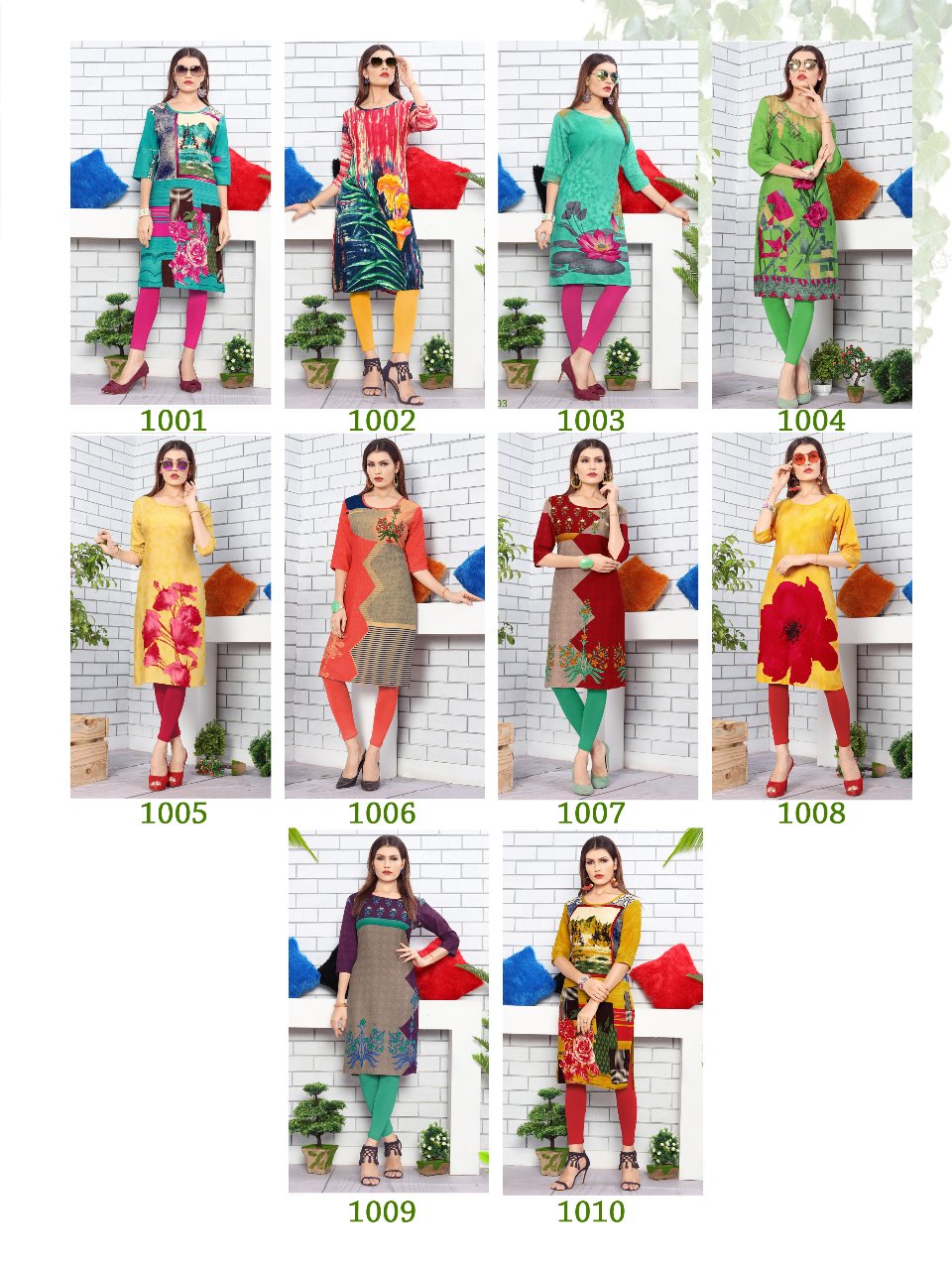Kiss Miss Vol-4 By Watermelon 1001 To 1010 Series Stylish Colorful Fancy Beautiful Casual Wear & Ethnic Wear Heavy Rayon Printed Kurtis At Wholesale Price