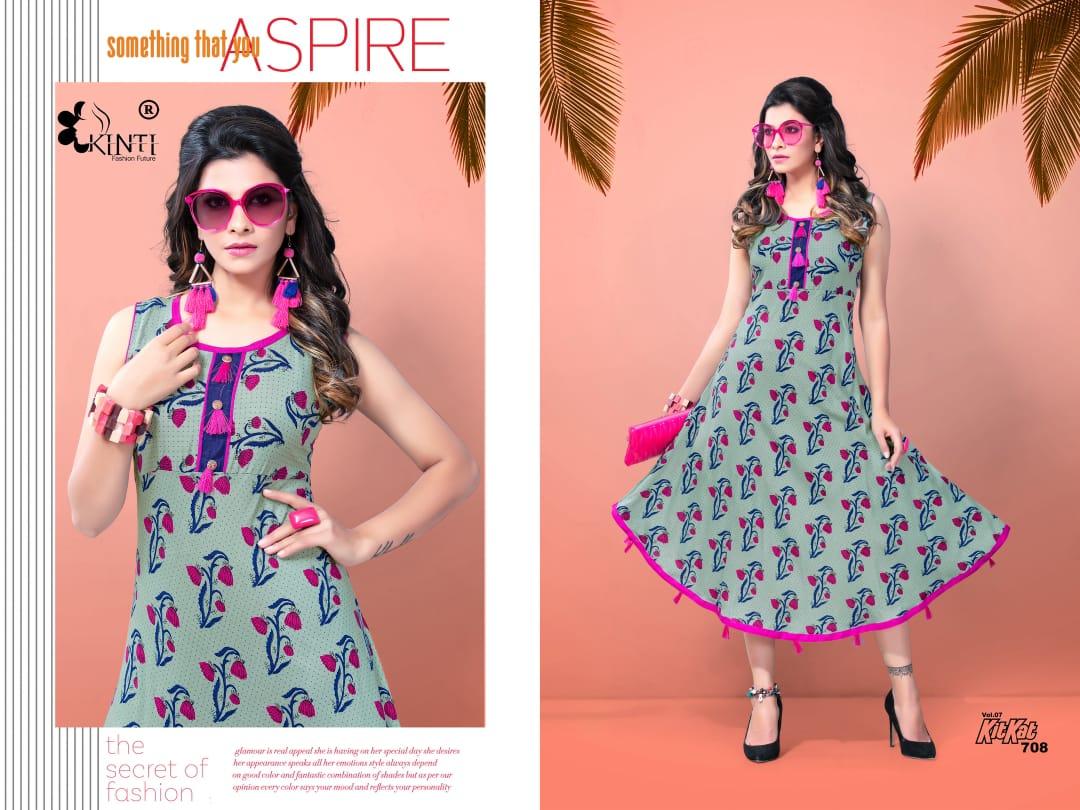 Kit Kat-7 By Kinti 701 To 712 Series Stylish Fancy Beautiful Colorful Casual Wear & Ethnic Wear Heavy Rayon Printed Kurtis At Wholesale Price