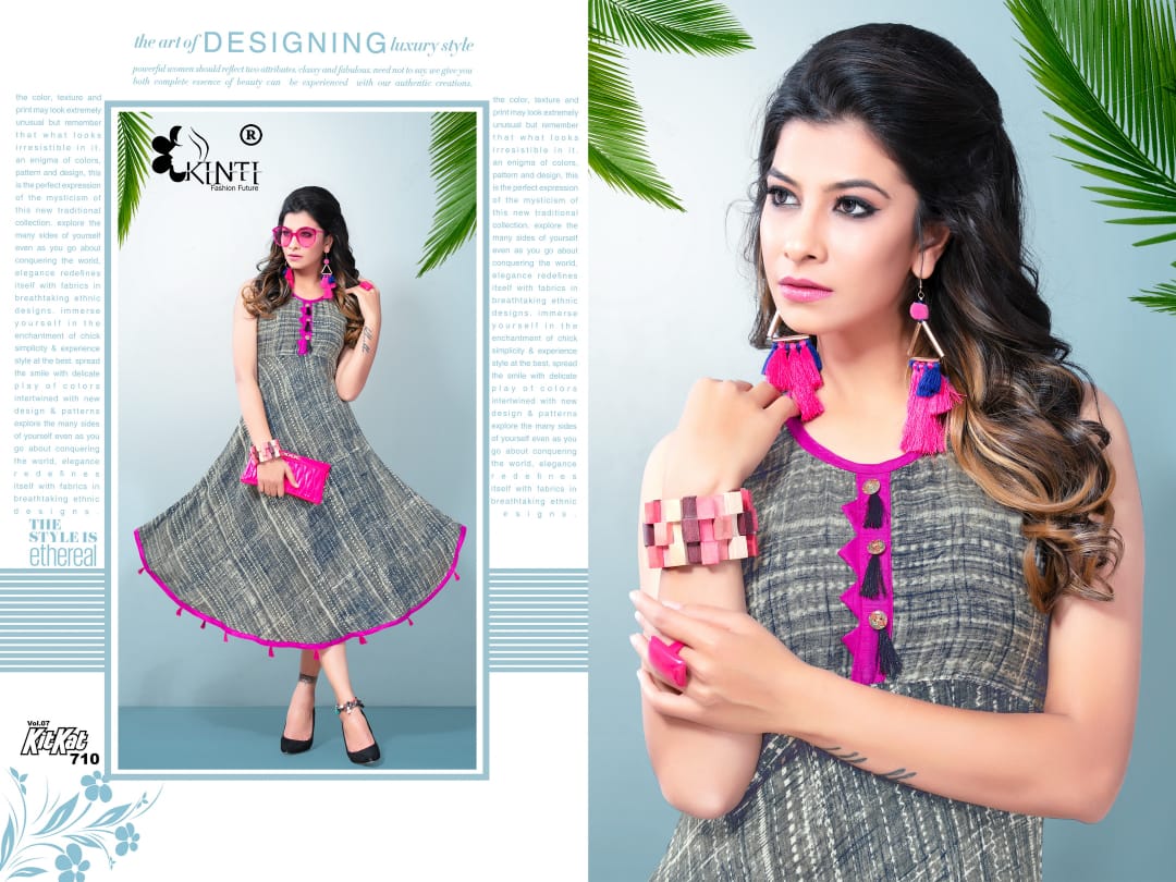 Kit Kat-7 By Kinti 701 To 712 Series Stylish Fancy Beautiful Colorful Casual Wear & Ethnic Wear Heavy Rayon Printed Kurtis At Wholesale Price