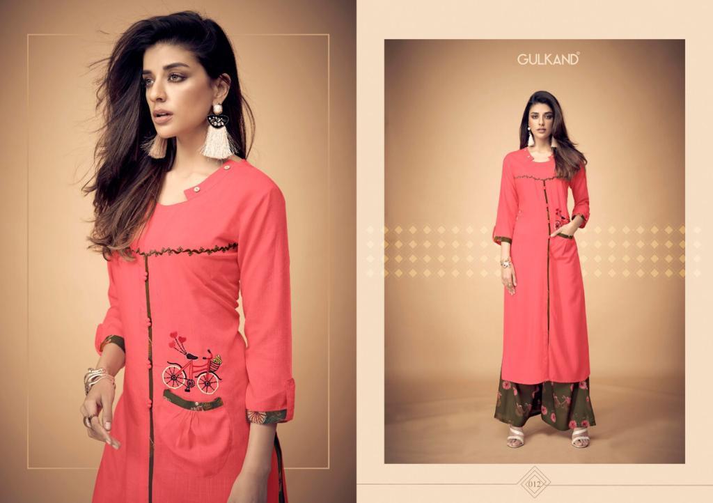 Kitab By Gulkand 007 To 013 Series Stylish Fancy Beautiful Colorful Casual Wear & Ethnic Wear Rayon Printed Kurtis With Bottom At Wholesale Price