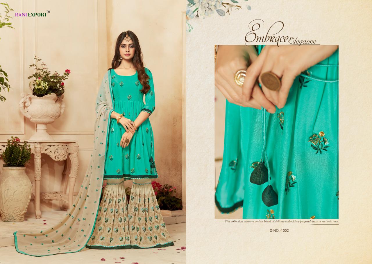 Kohinoor Vol-10 By Rani Exports 999 To 103 Series Indian Traditional Wear Collection Beautiful Stylish Fancy Colorful Party Wear & Occasional Wear Satin Georgette And Dulla Silk Embroidery Work Dresses At Wholesale Price