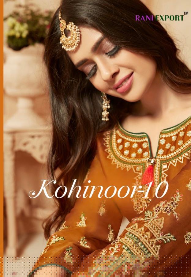 Kohinoor Vol-10 By Rani Exports 999 To 103 Series Indian Traditional Wear Collection Beautiful Stylish Fancy Colorful Party Wear & Occasional Wear Satin Georgette And Dulla Silk Embroidery Work Dresses At Wholesale Price