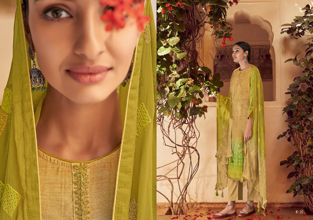 Kora By Varsha Fashion K-31 To K-37 Series Designer Suits Collection Beautiful Stylish Fancy Colorful Party Wear & Occasional Wear Stain Digital Print With Hand Work Dresses At Wholesale Price