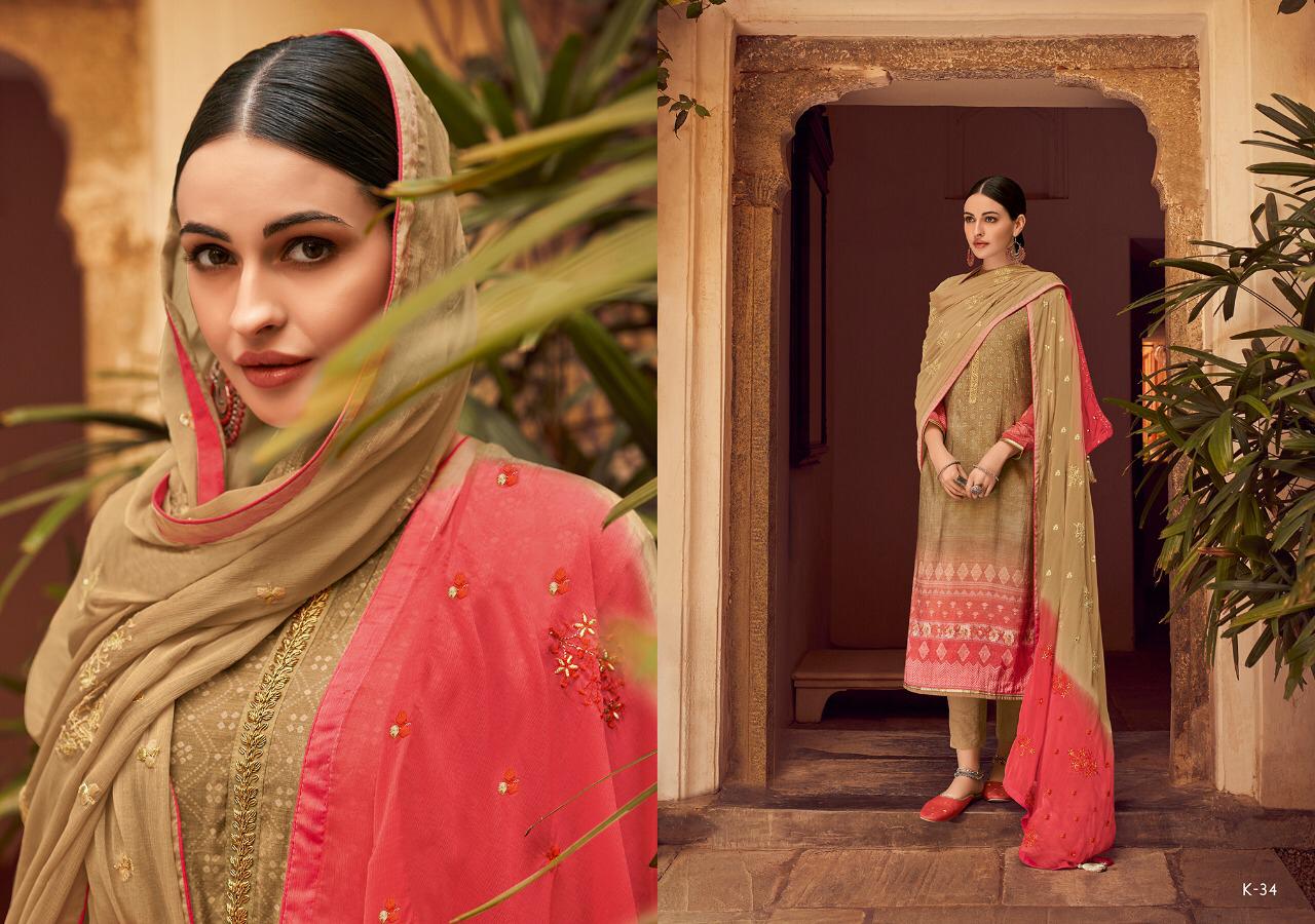 Kora By Varsha Fashion K-31 To K-37 Series Designer Suits Collection Beautiful Stylish Fancy Colorful Party Wear & Occasional Wear Stain Digital Print With Hand Work Dresses At Wholesale Price