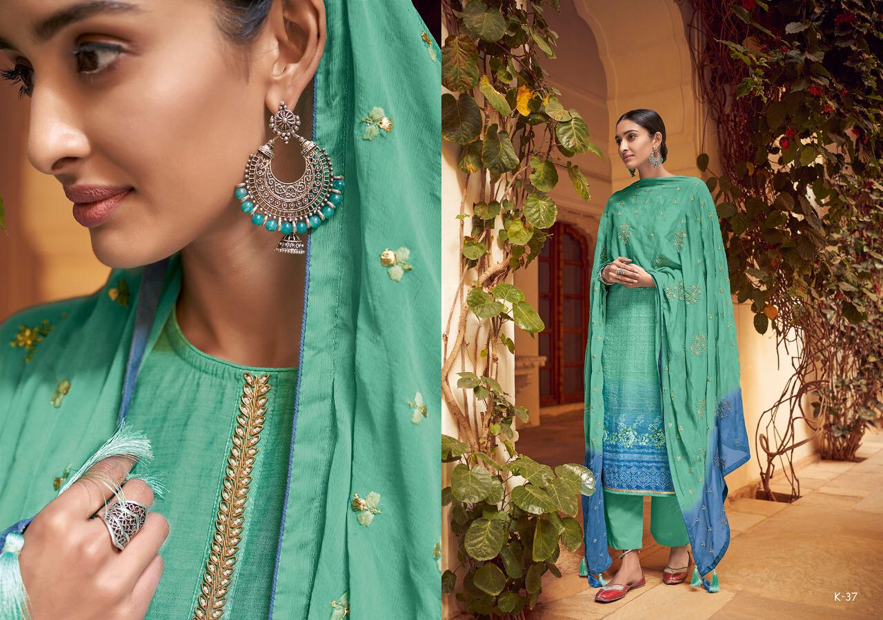 Kora By Varsha Fashion K-31 To K-37 Series Designer Suits Collection Beautiful Stylish Fancy Colorful Party Wear & Occasional Wear Stain Digital Print With Hand Work Dresses At Wholesale Price