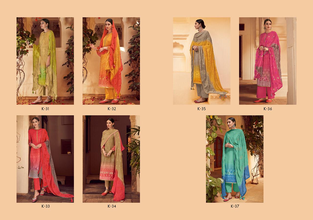 Kora By Varsha Fashion K-31 To K-37 Series Designer Suits Collection Beautiful Stylish Fancy Colorful Party Wear & Occasional Wear Stain Digital Print With Hand Work Dresses At Wholesale Price