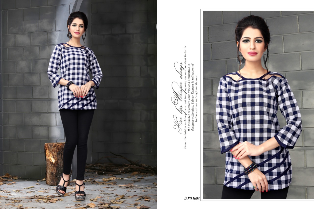 Kotton Checks Vol-2 By Watermelon Clothing 1501 To 1512 Series Beautiful Colorful Stylish Fancy Casual Wear & Ethnic Wear & Ready To Wear Handloom Cotton Printed Kurtis/ Tops At Wholesale Price
