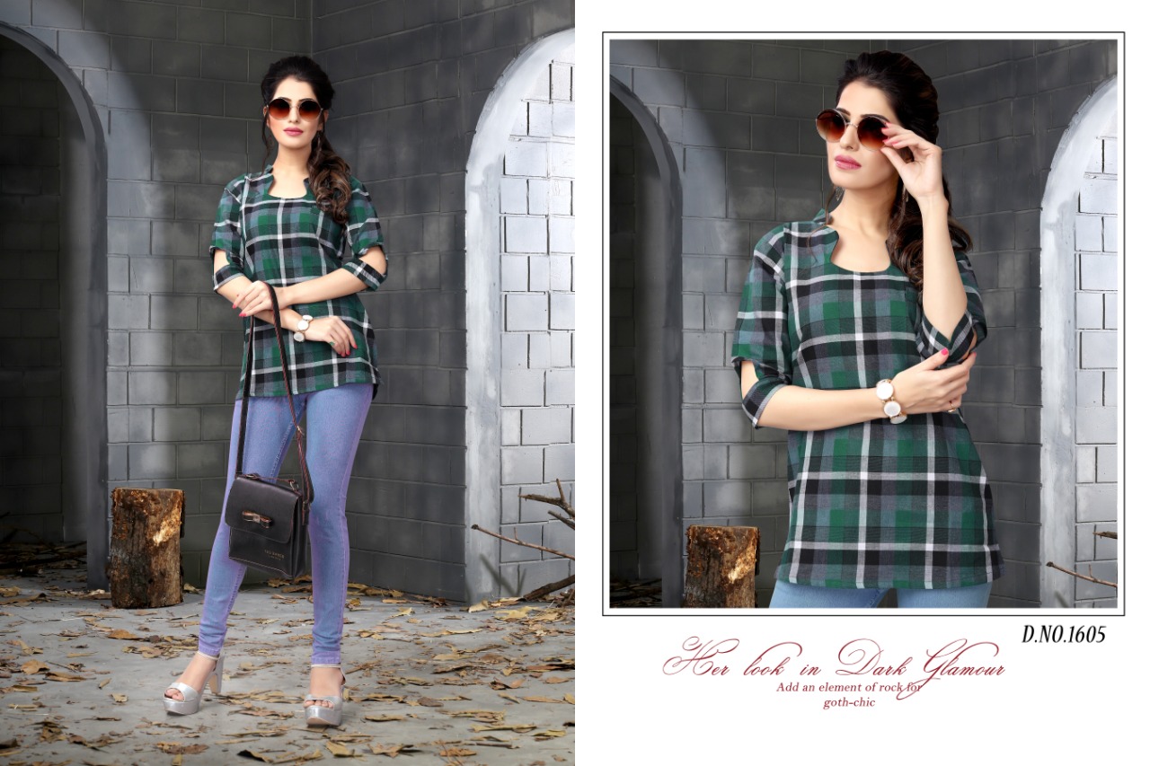 Kotton Checks Vol-2 By Watermelon Clothing 1501 To 1512 Series Beautiful Colorful Stylish Fancy Casual Wear & Ethnic Wear & Ready To Wear Handloom Cotton Printed Kurtis/ Tops At Wholesale Price