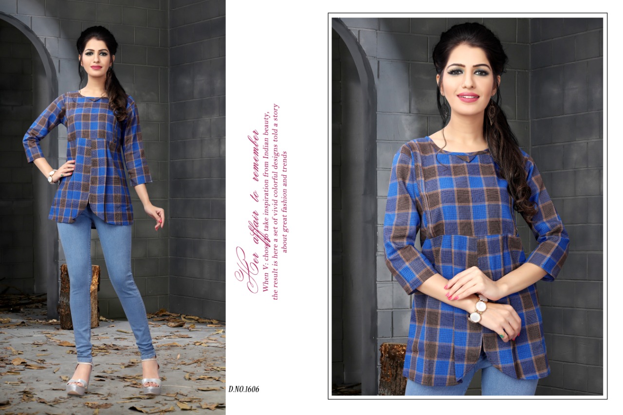 Kotton Checks Vol-2 By Watermelon Clothing 1501 To 1512 Series Beautiful Colorful Stylish Fancy Casual Wear & Ethnic Wear & Ready To Wear Handloom Cotton Printed Kurtis/ Tops At Wholesale Price