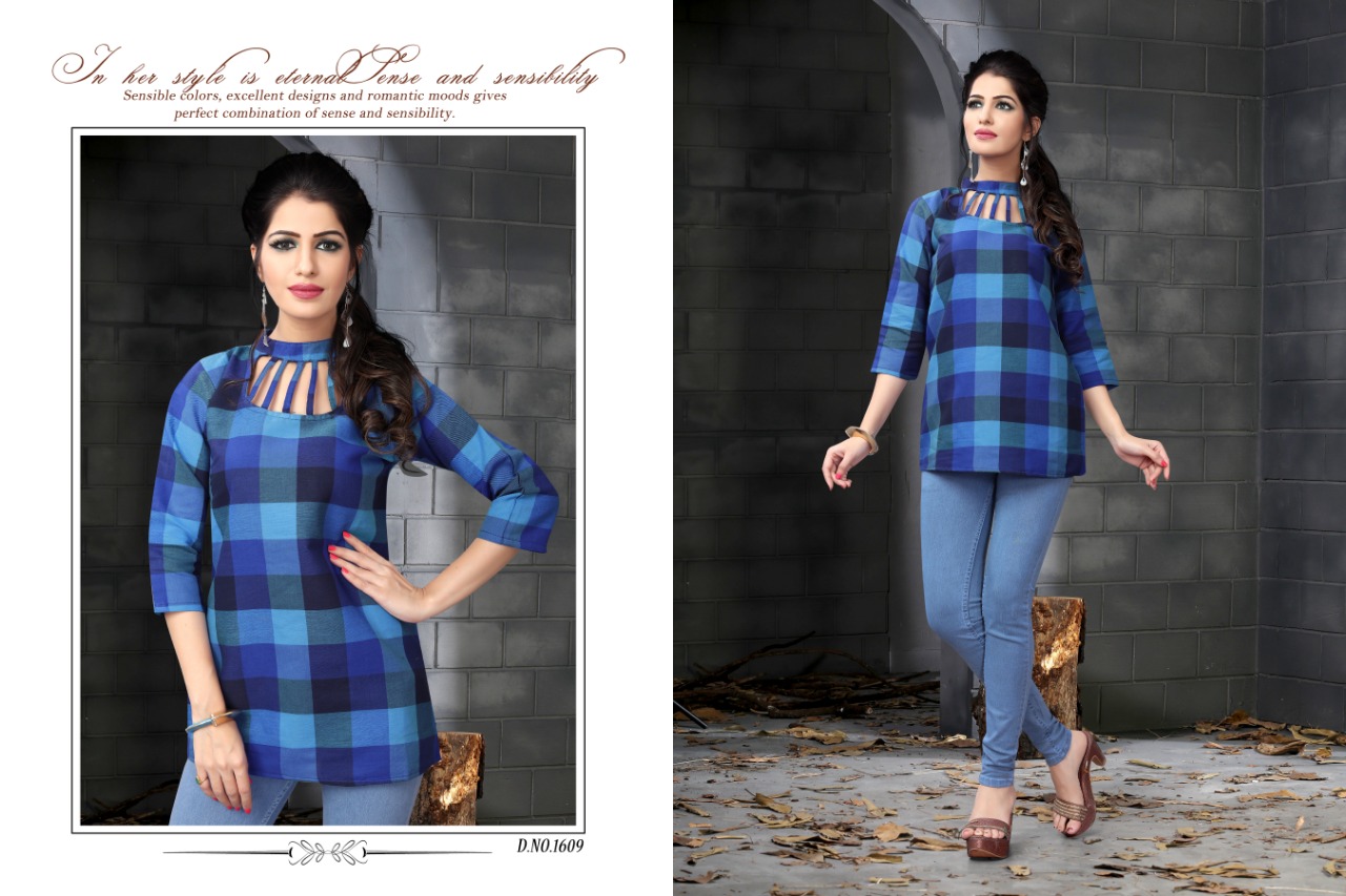 Kotton Checks Vol-2 By Watermelon Clothing 1501 To 1512 Series Beautiful Colorful Stylish Fancy Casual Wear & Ethnic Wear & Ready To Wear Handloom Cotton Printed Kurtis/ Tops At Wholesale Price