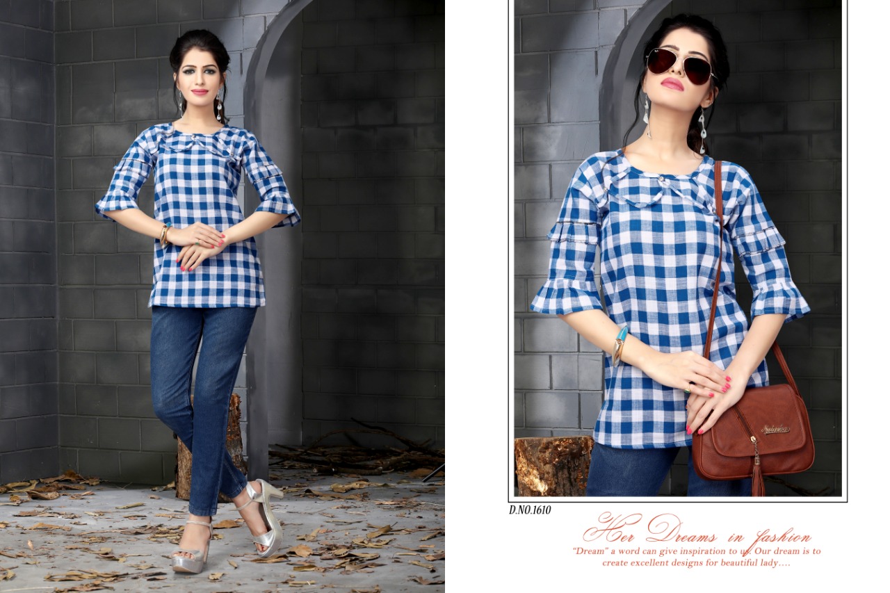Kotton Checks Vol-2 By Watermelon Clothing 1501 To 1512 Series Beautiful Colorful Stylish Fancy Casual Wear & Ethnic Wear & Ready To Wear Handloom Cotton Printed Kurtis/ Tops At Wholesale Price