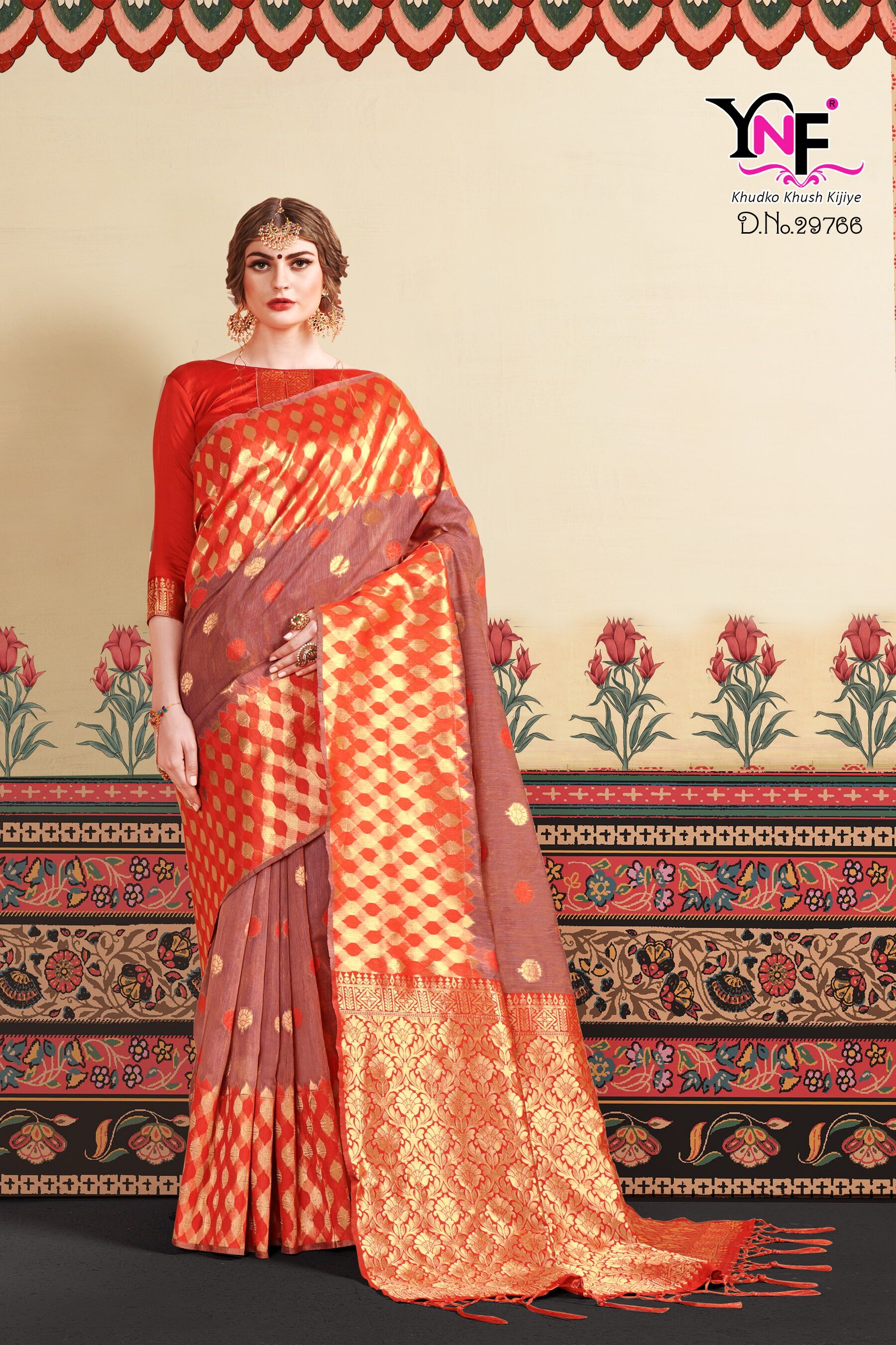 Kranti Silk By Yadu Nandan Fashion 29765 To 29774 Series Indian Traditional Wear Collection Beautiful Stylish Fancy Colorful Party Wear & Occasional Wear Linen Art Silk Sarees At Wholesale Price